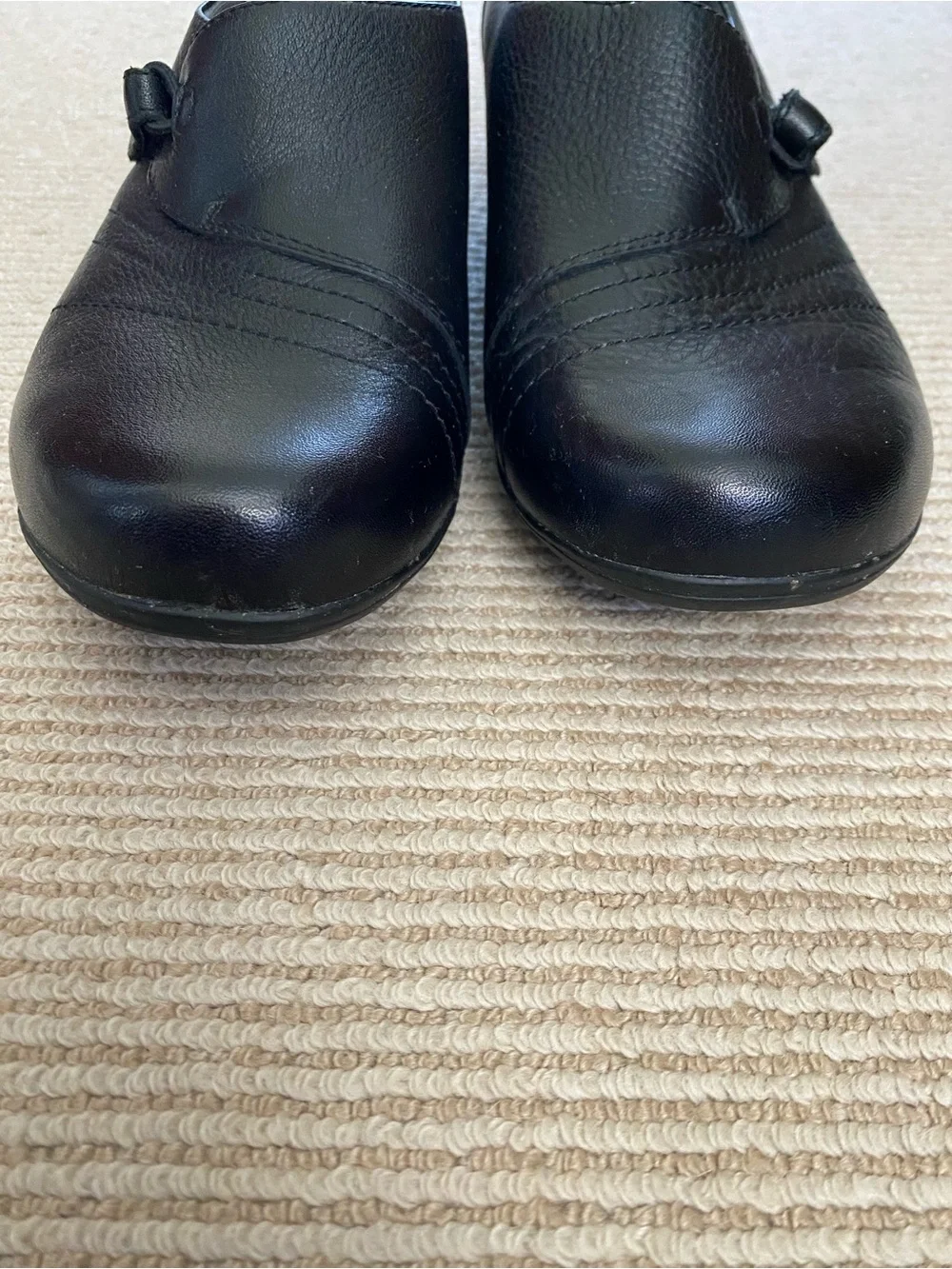 Dansko Black Leather Franny Loafers Flats Comfort Size EU 40 / US 9.5 - 10